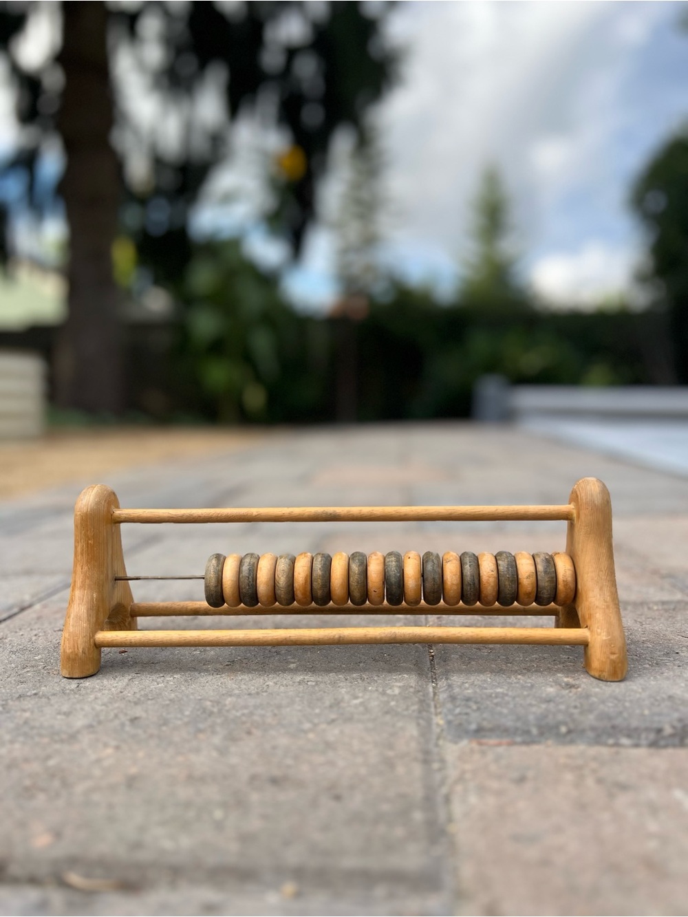 Vintage Wooden Abacus Abandskid Frame Accounting Counter Primitive Rustic Decor